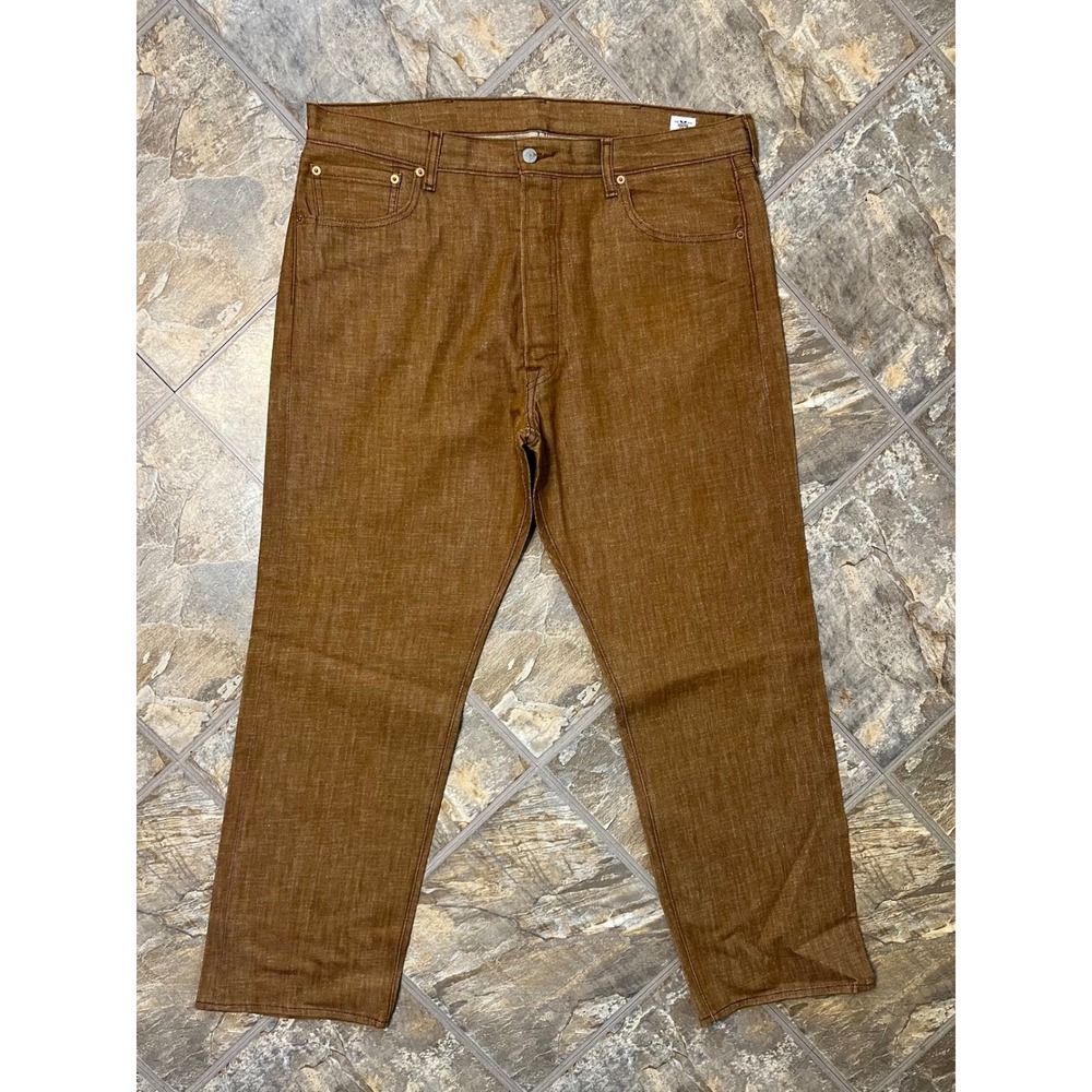 Levi's 501 Jeans Mens 38x30 Brown White Oak Cone Denim Selvedge